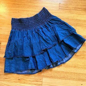 HEARTSOUL - Denim Ruffle Mini Skirt - Size S